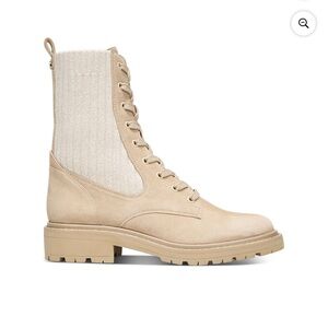 Sam Edelman Beige Lace-Up Ankle Boots